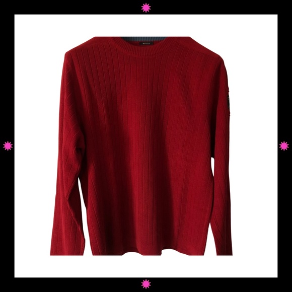 MEN'S RED SWEATER BY ABERCROMBIE & FITCH LARGE - Picture 3 of 9